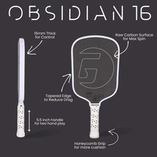 Load image into Gallery viewer, Gamma Obsidian 16 Black Pickleball Paddle