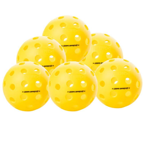 Onix Fuse Outdoor 6 Pack Pickleballs - Yellow