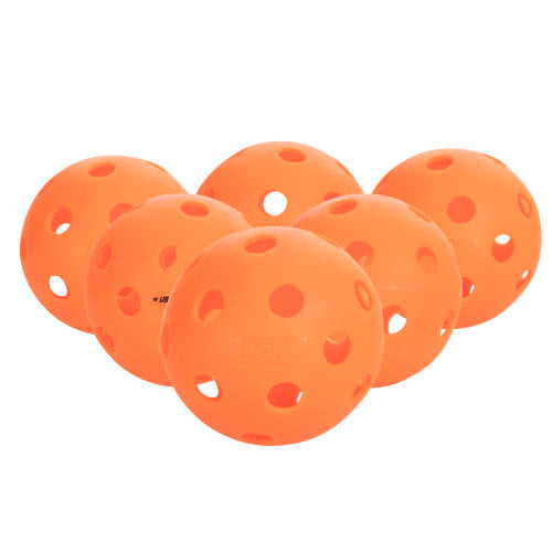 Onix Fuse Indoor 6 Pack Pickleballs - Orange